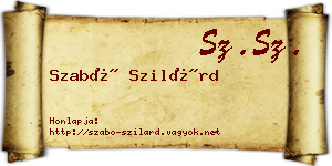 Szabó Szilárd névjegykártya